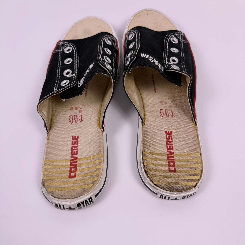 Converse All Star Cut-Away Sandals Mens 9 Womens 11 Black Canvas Slip On Slides - Picture 3 of 10